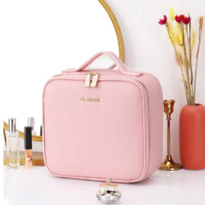 Travel Makeup Bag with Full-Screen Mirror